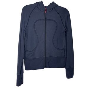 LULULEMON Scuba Hoodie Navy Full Zip Long Sleeve Sweater Navy Size 6